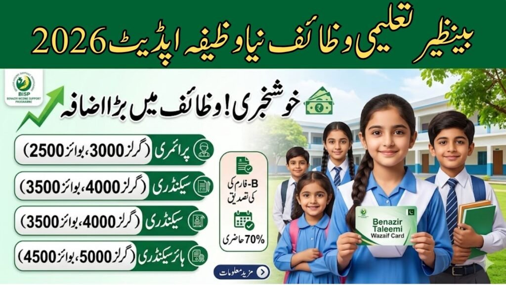 Benazir Taleemi Wazaif New Stipend